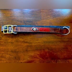 University of Georgia brown leather dog collar 27.5”